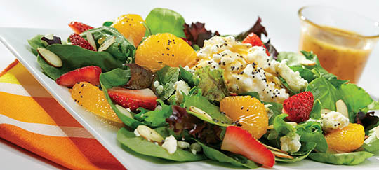 Spinach Salad with Citrus Poppy Seed Dressing