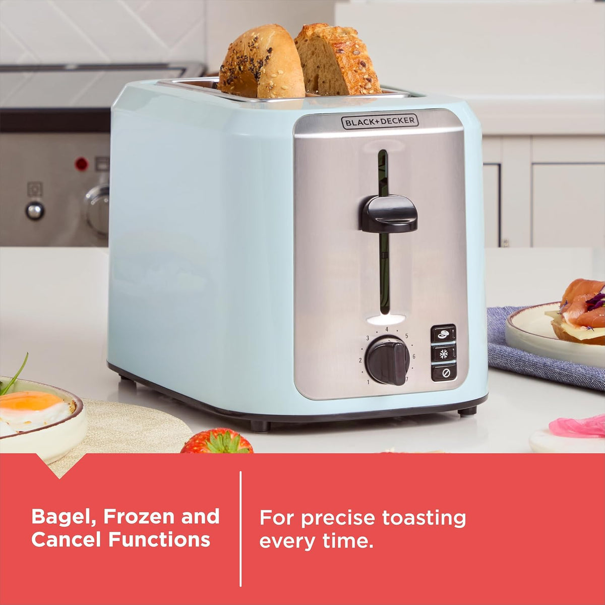 BLACK+DECKER 2-Slice Toaster with Extra-Wide Slots, Surf Spray