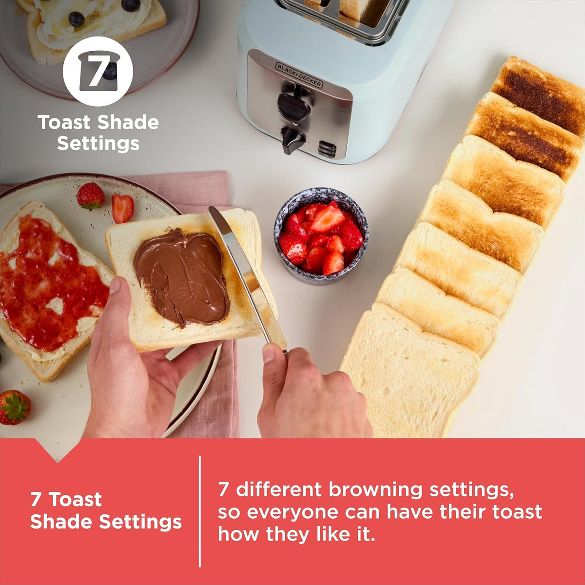 BLACK+DECKER 2-Slice Toaster with Extra-Wide Slots, Surf Spray