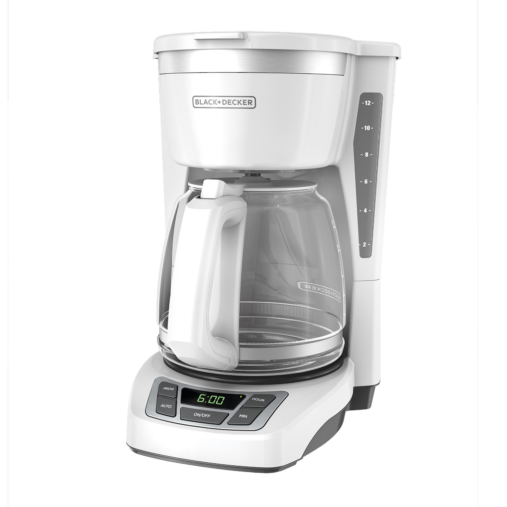 White Black & Decker coffee maker on a white background