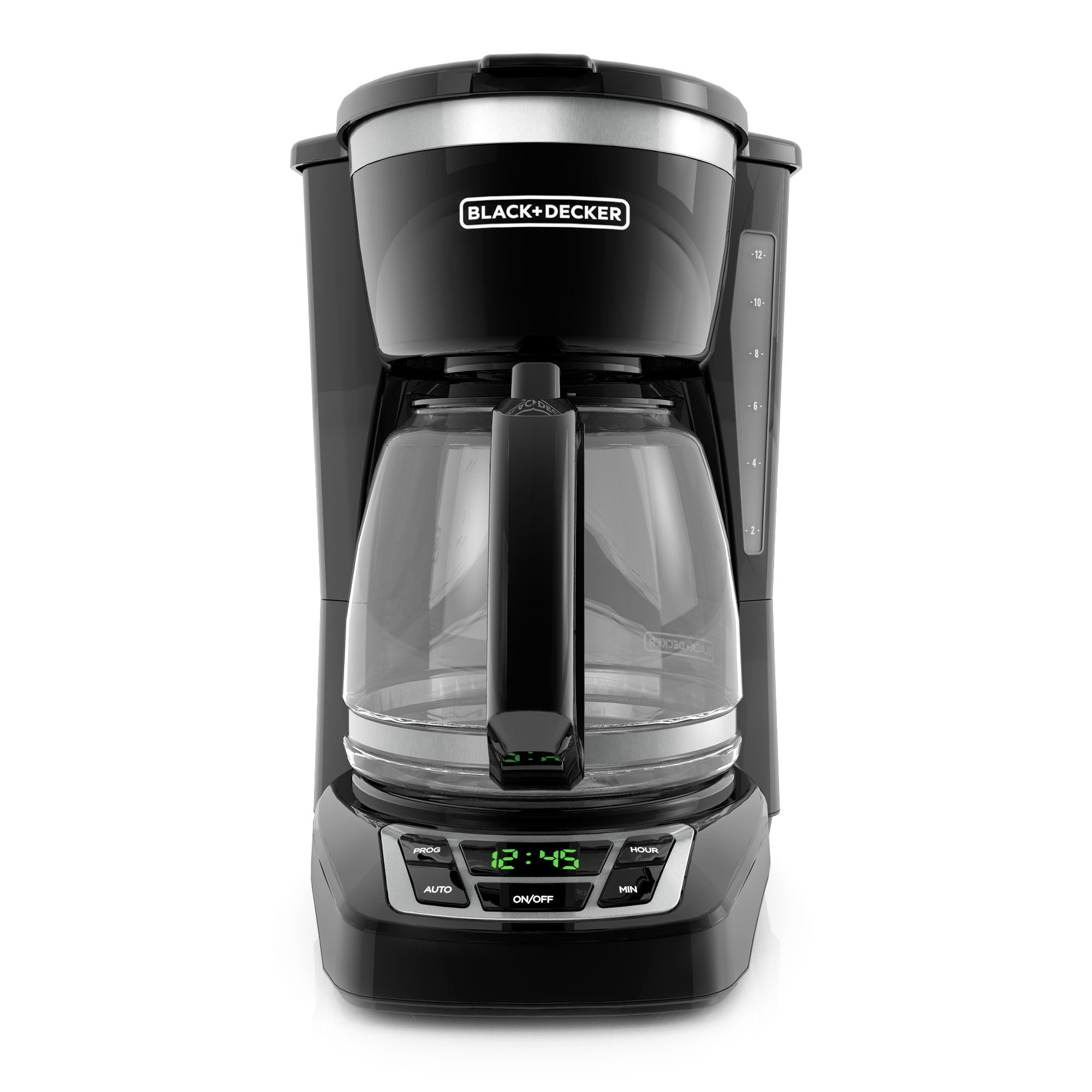 Black and Decker coffee maker on a white background