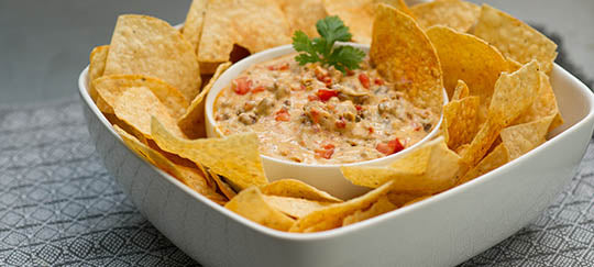 Cheesy Hamburger Salsa Dip