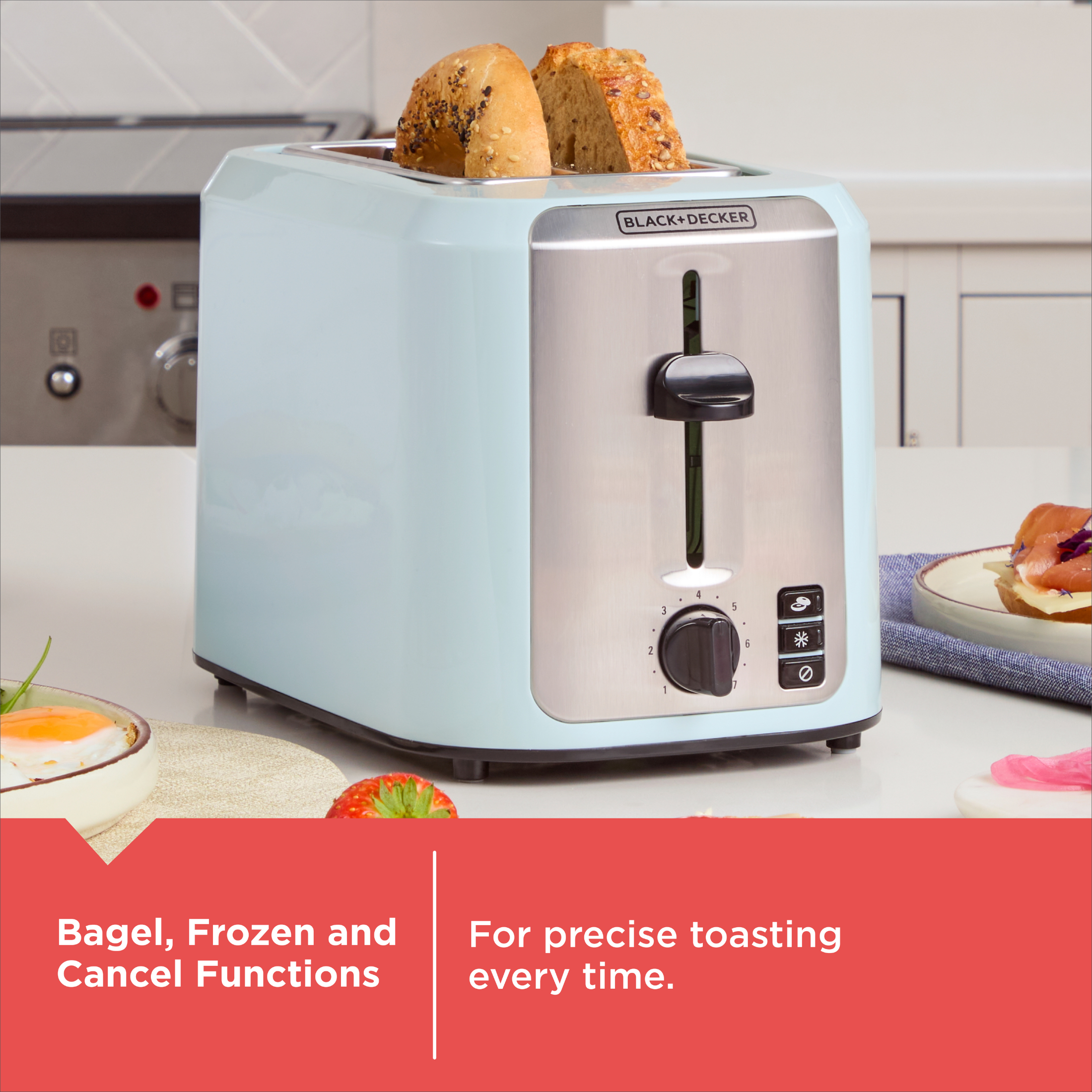 2-Slice Toaster, Surf Spray Blue