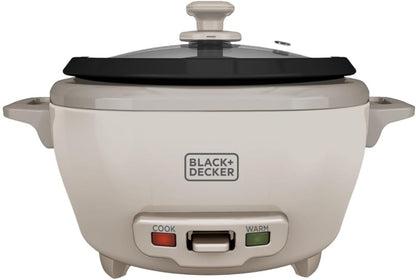 Black+Decker rice cooker on a white background