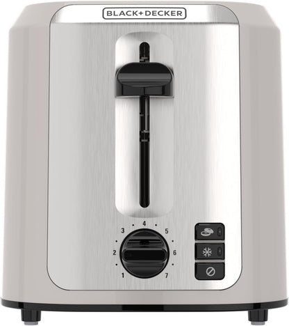 BLACK+DECKER 2-Slice Toaster with Extra-Wide Slots, Baked Stone