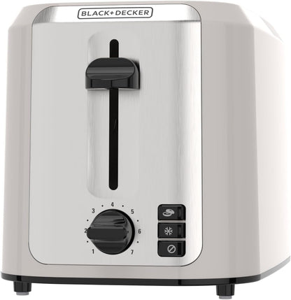 BLACK+DECKER 2-Slice Toaster with Extra-Wide Slots, Baked Stone