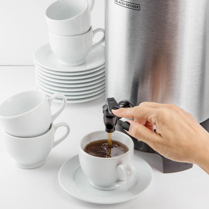 BLACK+DECKER 40-Cup Coffee Urn, Fast Brew with Drip-Free Spigot, Black
