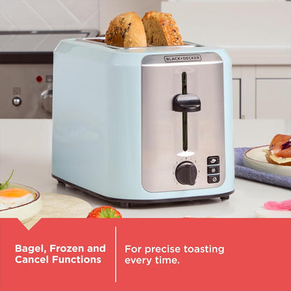 BLACK+DECKER 2-Slice Toaster with Extra-Wide Slots, Surf Spray