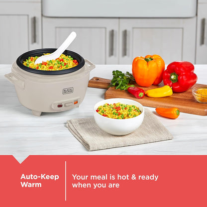 Crock pot with rice and vegetables on a kitchen counter, surrounded by fresh peppers and a bowl of food.