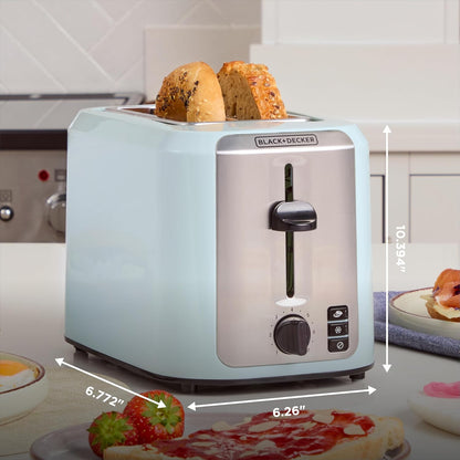 BLACK+DECKER 2-Slice Toaster with Extra-Wide Slots, Surf Spray