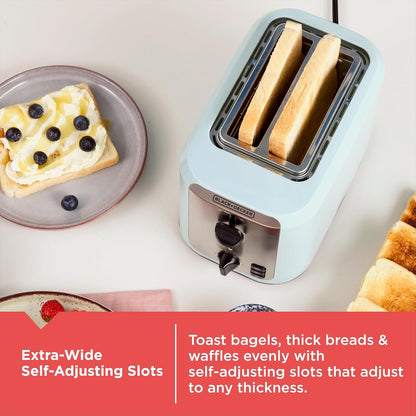 BLACK+DECKER 2-Slice Toaster with Extra-Wide Slots, Surf Spray