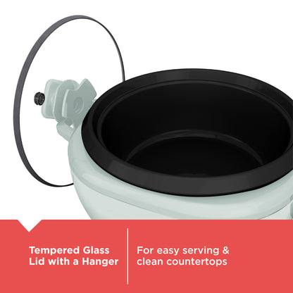 White container with black lid featuring a hanger on a white background