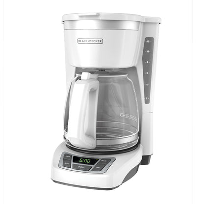 White Black & Decker coffee maker on a white background