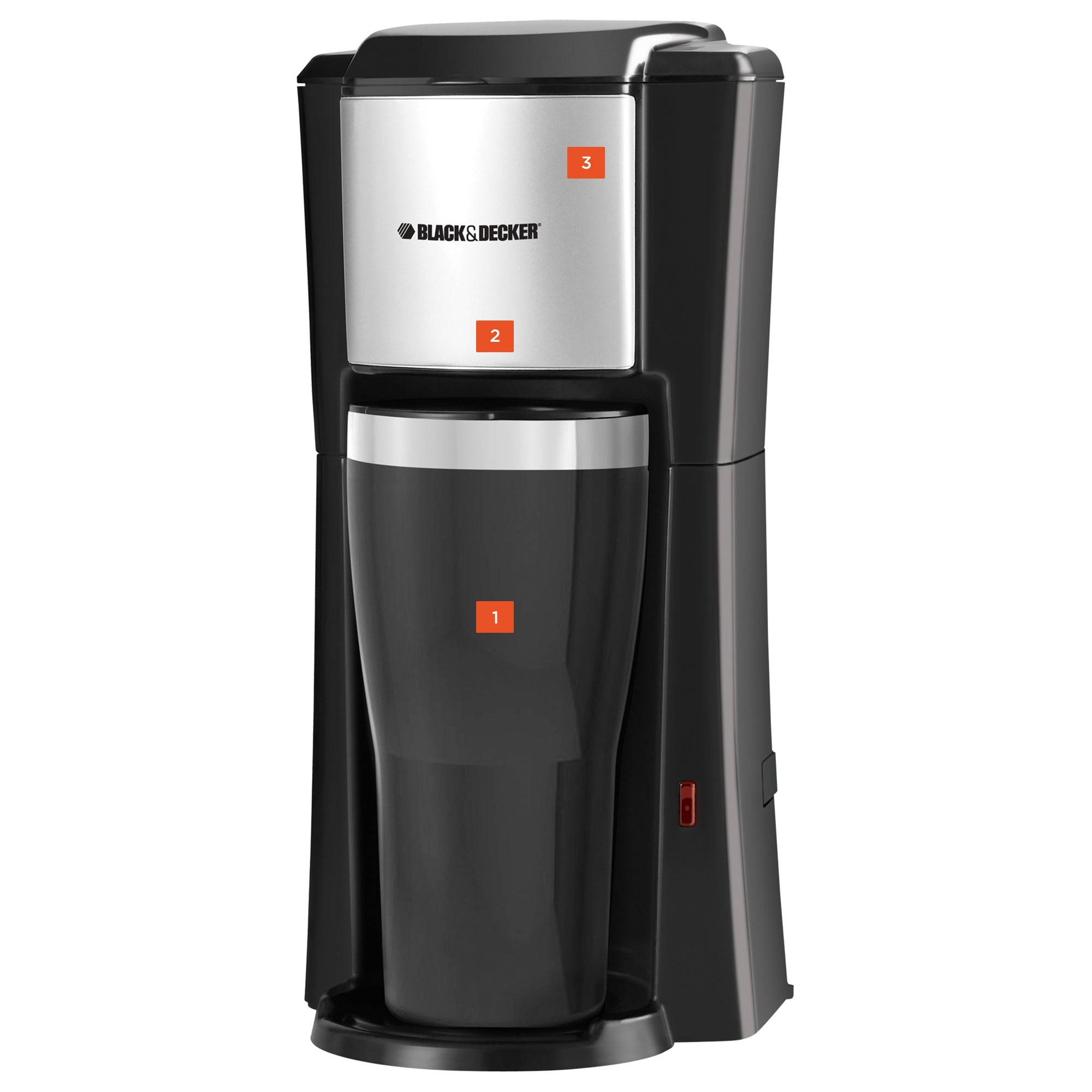 Black & Decker coffee maker on a white background