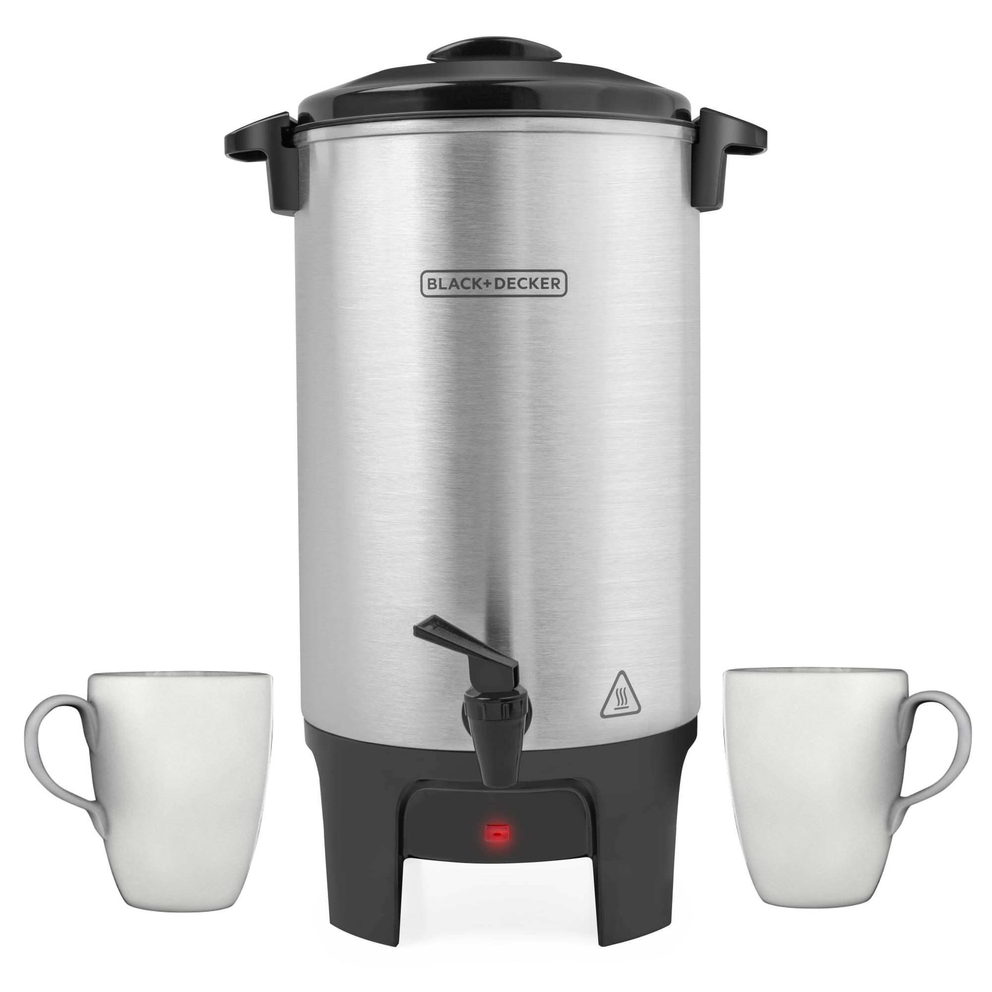 Aluminum Coffee Urn with Two Mugs
