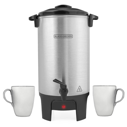 Aluminum Coffee Urn with Two Mugs