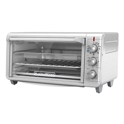 White toaster oven with visible Black & Decker branding on a white background