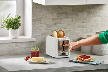 BLACK+DECKER 2-Slice Toaster, Stone Off-White