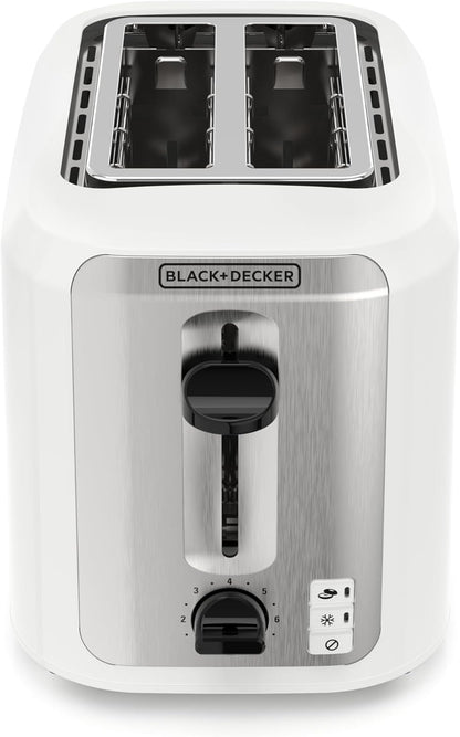 BLACK+DECKER 2-Slice Toaster, Stone Off-White