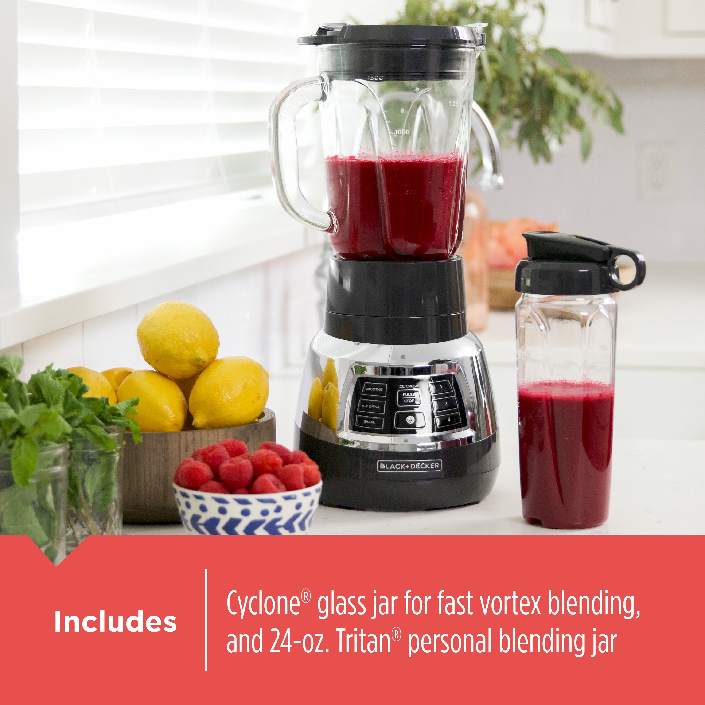 Quiet Blender with Cyclone® Glass Jar – BLACK+DECKER
