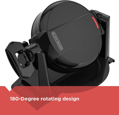 Black and decker power tool with 180-degree rotating design on a white background