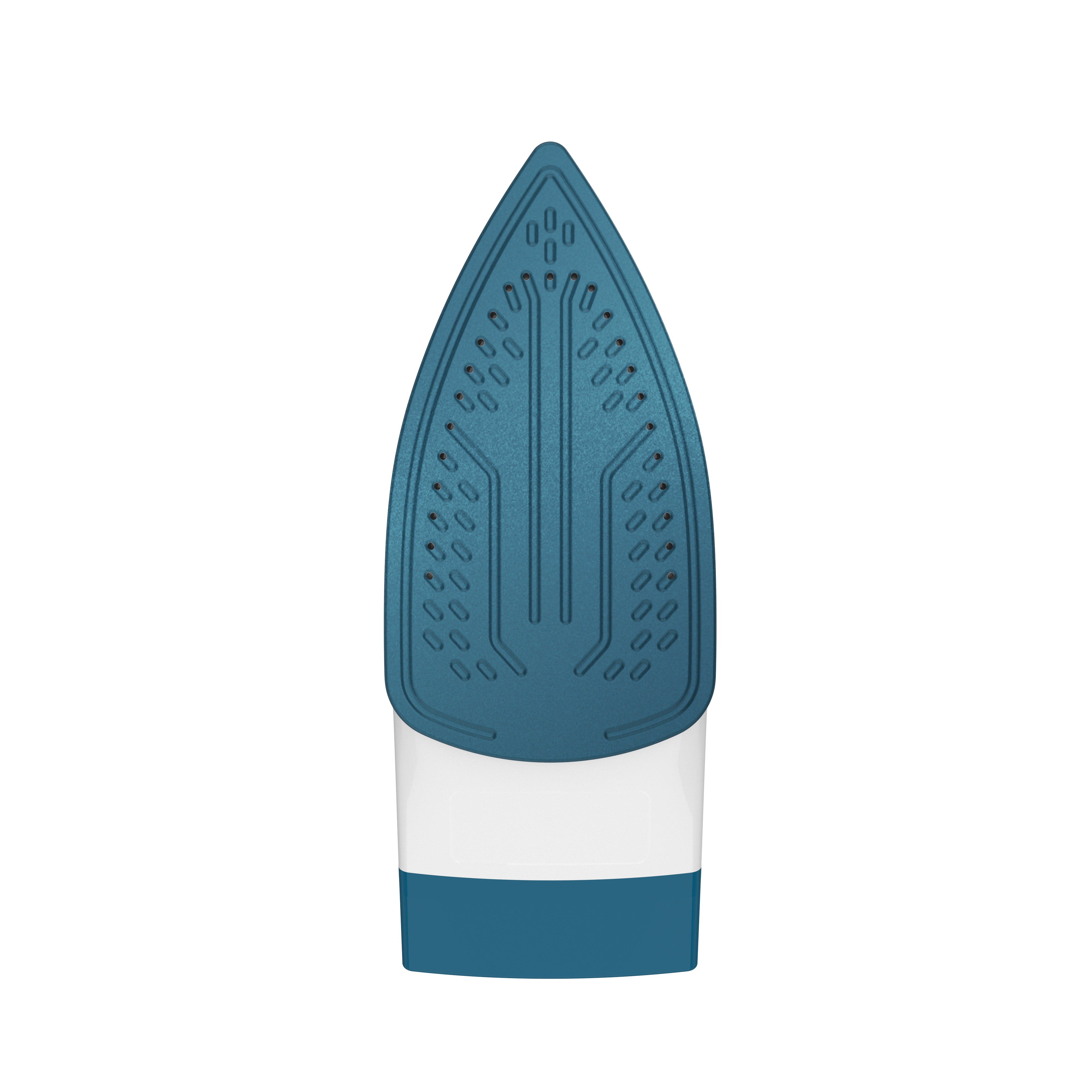 Blue and white iron on a white background