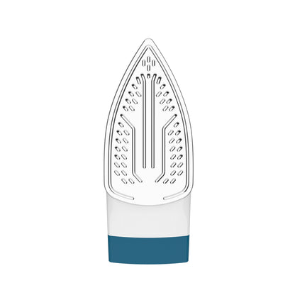 White iron with blue base on a white background