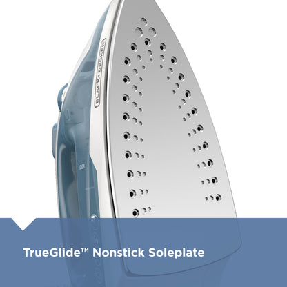 Black & Decker iron with TrueGlide Nonstick Soleplate on a white background