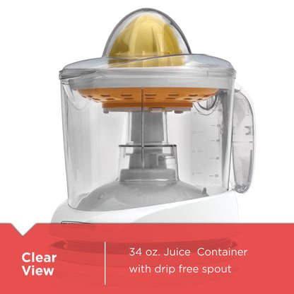 Clear juicer on a white background