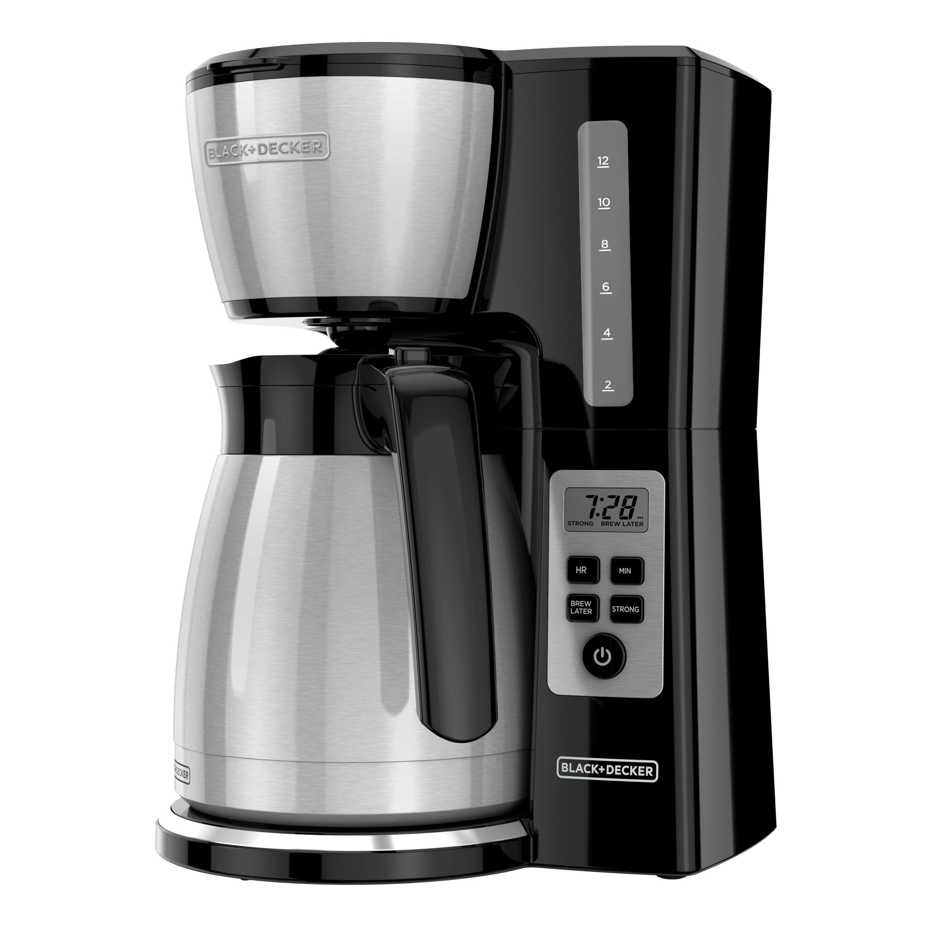 Black and Decker coffee maker on a white background