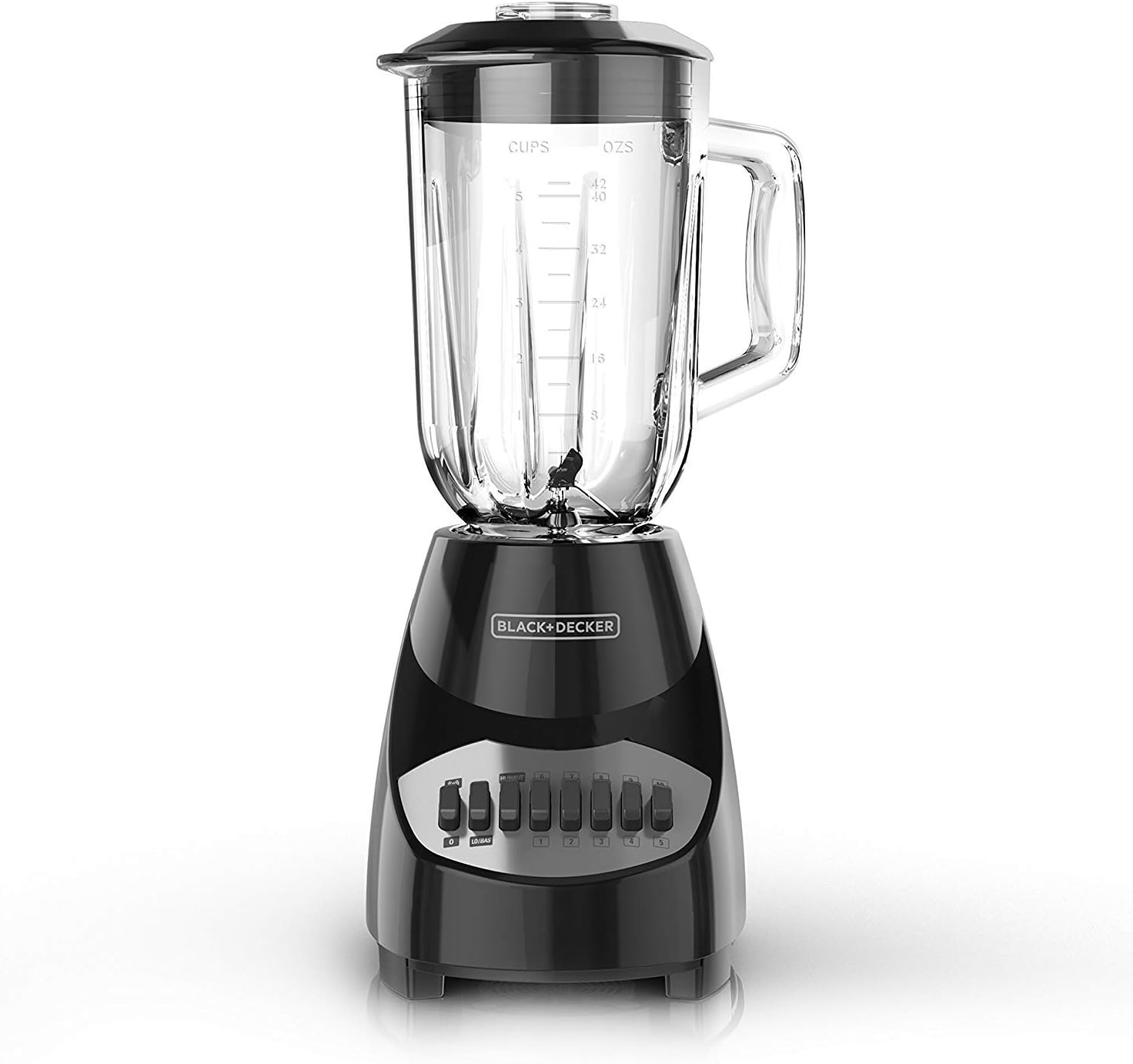 Black and Decker blender on a white background