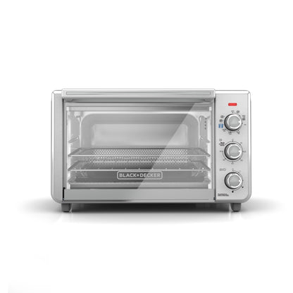 Black and Decker toaster oven on a white background